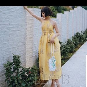 Zara Yellow Halter Dress